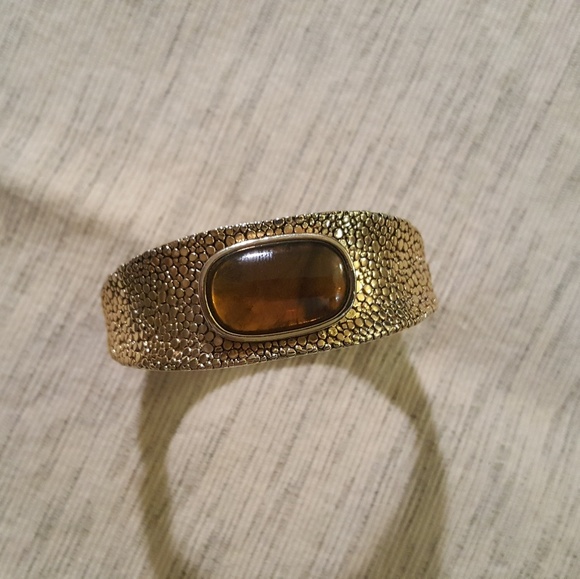 Pebbled Gold & Brown 7" Cuff - Picture 1 of 6